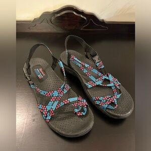Skechers Black Sandals with Vibrant Beads